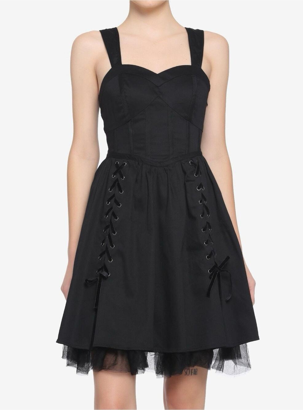 Hot Topic Women’s Black Corset Dress Tulle Goth Emo Whimsy Size XL